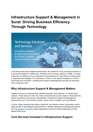 infrastructure support management in surat