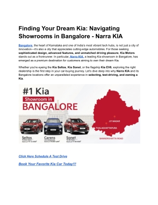 Finding Your Dream Kia_ Navigating Showrooms in Bangalore - Narra KIA