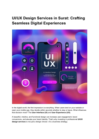 UI-UX Design Services in Surat Crafting Seamless Digital Experiences Transcodezy