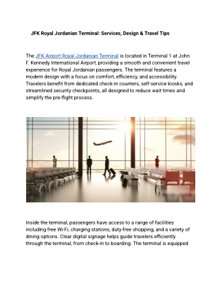 JFK Royal Jordanian Terminal_ Services, Design & Travel Tips