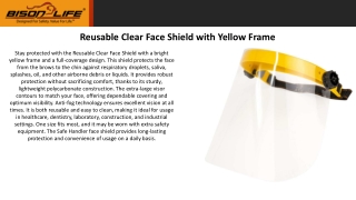 Buy Reusable Clear Face Shield with Yellow Frame