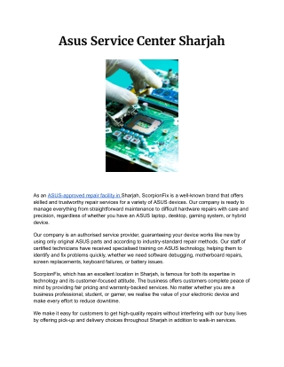 Asus Service Center Sharjah