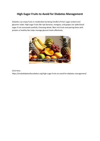 high sugar fruits to avoid for diabetes management