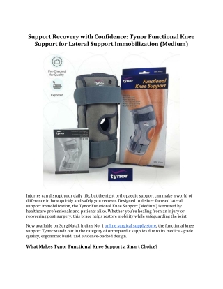 support recovery with confidence tynor functional