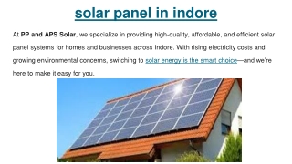 solar panel in indore