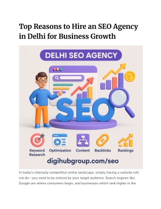 Top Reasons to Hire an SEO Agency in Delhi for Business Growth