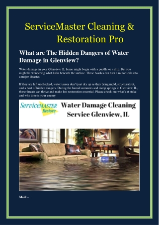 What are The Hidden Dangers of Water Damage in Glenview