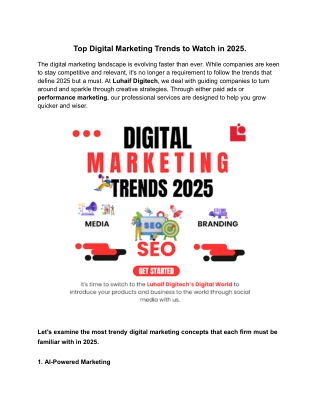 Top Digital Marketing Trends to Watch in 2025.