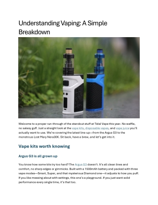 understanding vaping a simple breakdown