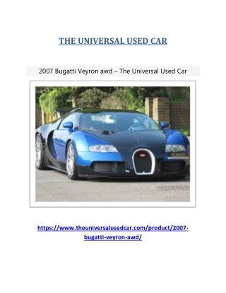 2007 Bugatti Veyron awd