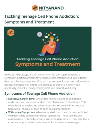 Tackling Teenage Cell Phone Addiction: Symptoms and Treatment