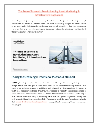Role of Drones in Revolutionizing Asset Monitoring & Infrastructure Inspections