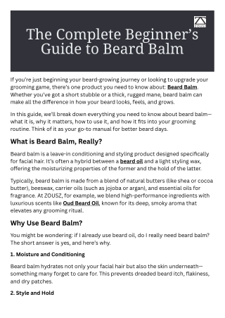 The Complete Beginner’s Guide to Beard Balm