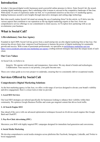 Ascend to Success with San Jose’s Top-Rated Agency, Social Cali