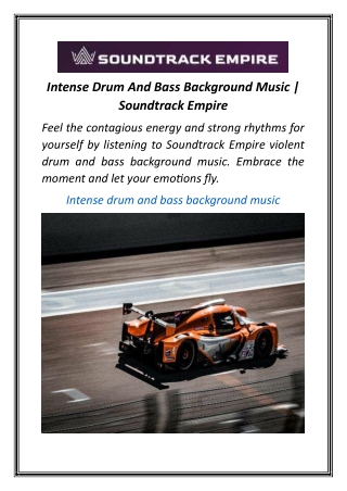 Intense Drum And Bass Background Music  Soundtrack Empire