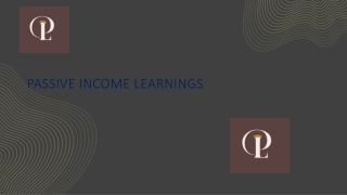 passive income learnings