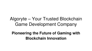 algoryte your trusted blockchain game development company