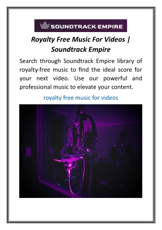 Royalty Free Music For Videos  Soundtrack Empire