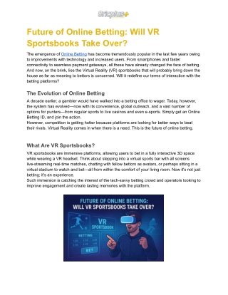 Future of Online Betting_ Will VR Sportsbooks Take Over_