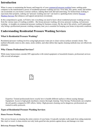Residential Pressure Washing Services for a Sparkling Home Exterior