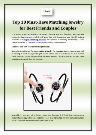 Top 10 Must-Have Matching Jewelry for Best Friends and Couples
