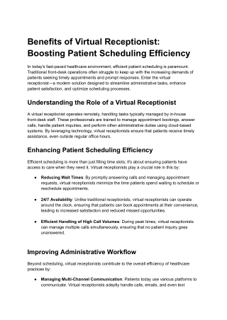 Benefits of Virtual Receptionist_ Boosting Patient Scheduling Efficiency