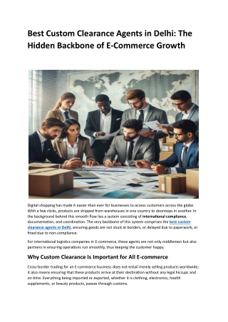 Best Custom Clearance Agents in Delhi