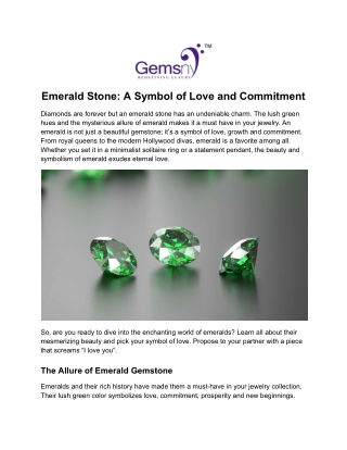 Emerald Stone_ A Symbol of Love and Commitment