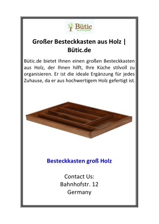 Großer Besteckkasten aus Holz  Bütic.de