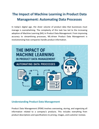 The Impact of Machine Learning in Product Data Management: Automating Data Processes