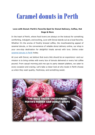 Caramel donuts in Perth