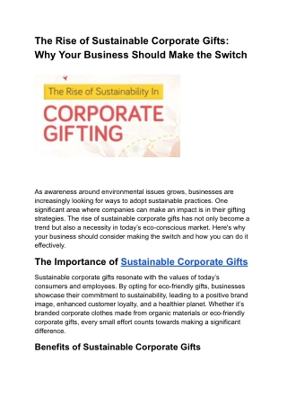 The Rise of Sustainable Corporate Gifts_ Why Your Business Should Make the Switch