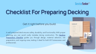 Checklist for Preparing Decking | ServiceTasker™