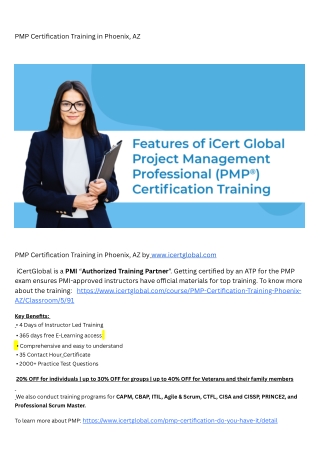pmp certification training in phoenix az