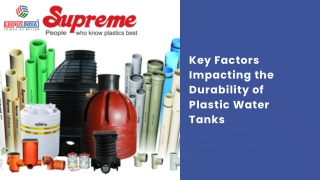 Key Factors Impacting the Durability of Plastic Water Tanks