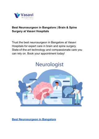 best neurosurgeon in bangalore brain spine