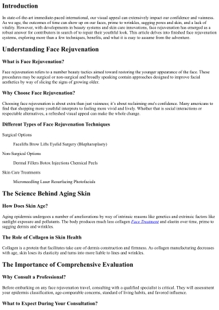 Restoring Confidence Through Comprehensive Face Rejuvenation