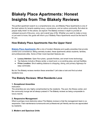 Blakely Place Apartments_ Honest Insights from The Blakely Reviews