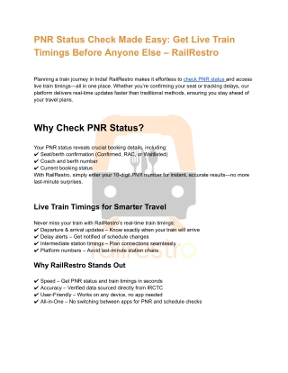 pnr status check made easy get live train timings