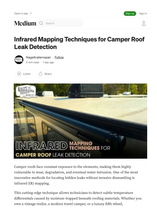 Infrared Mapping for Accurate Camper Roof Repair Michigan