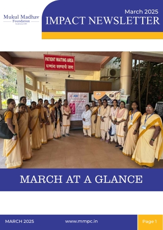 Mukul Madhav Foundation (MMF) CSR initiative in March 2025