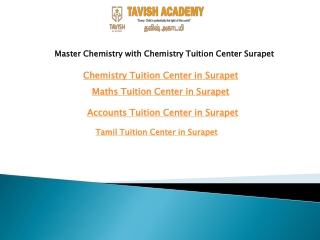 Master Chemistry with Chemistry Tuition Center Surapet