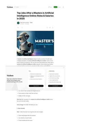 Top Jobs After a Masters in Artificial Intelligence Online Roles & Salaries in 2025