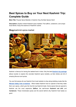 Exploring the Aromatic Wonders of Kashmiri Spice Markets