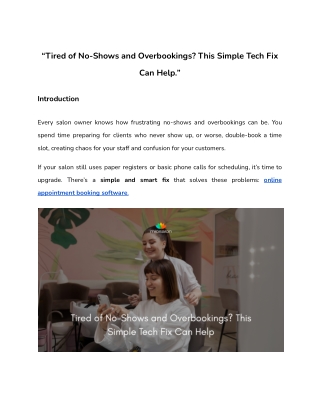 tired of no shows and overbookings this simple