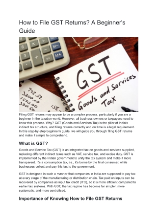 how to file gst returns a beginner s guide