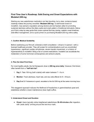 first time user s roadmap safe dosing and onset