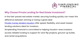 why choose private lending for real estate