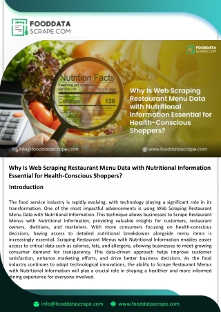 Web Scraping Restaurant Menu Data with Nutritional Information