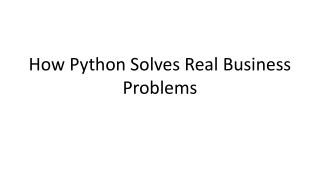 How Python Solves Real Business Problems
